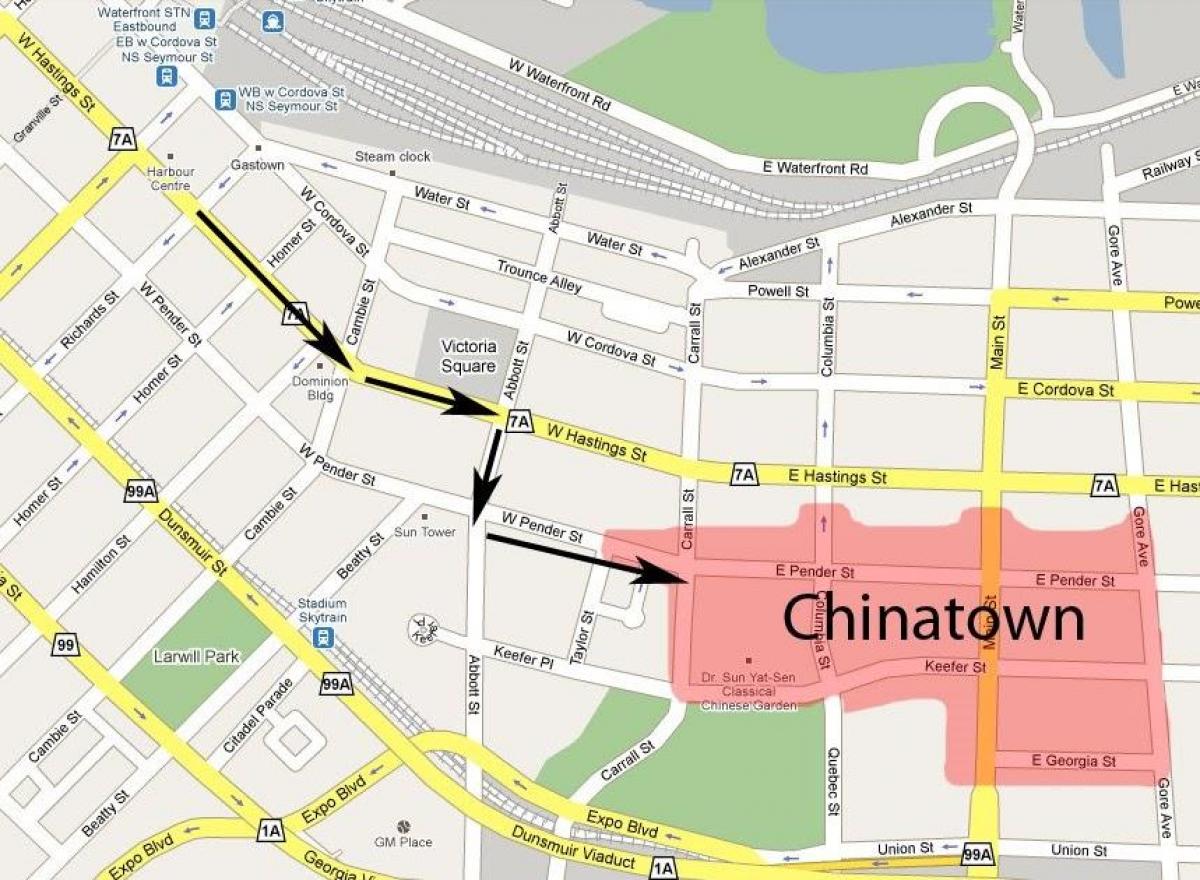 Harta chinatown vancouver