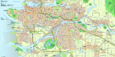 Harta orașului vancouver, bc, canada