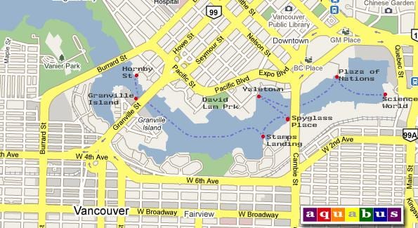 Harta aquabus vancouver