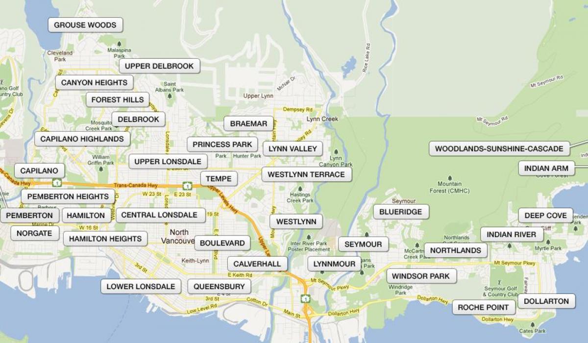 Harta districtul north vancouver 