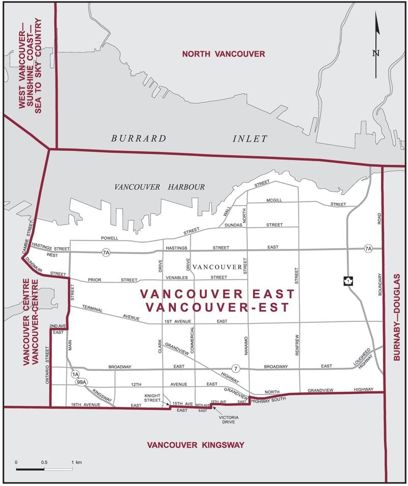 Harta east vancouver