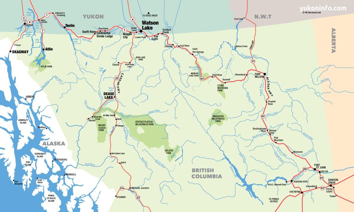 Harta de sud, columbia britanică