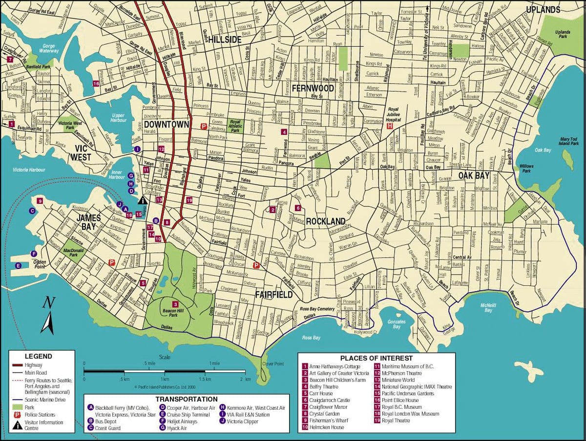 harta vancouver canada și zona înconjurătoare