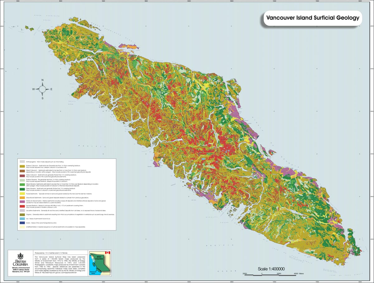 Harta insulei vancouver geologie