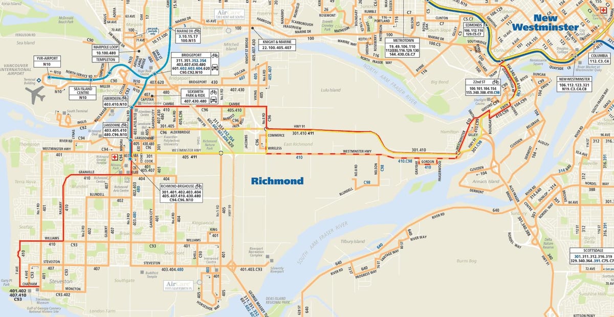 Harta north vancouver autobuz
