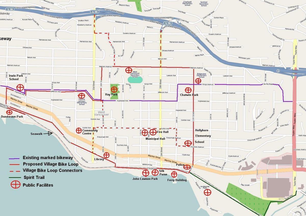 north vancouver ciclism hartă
