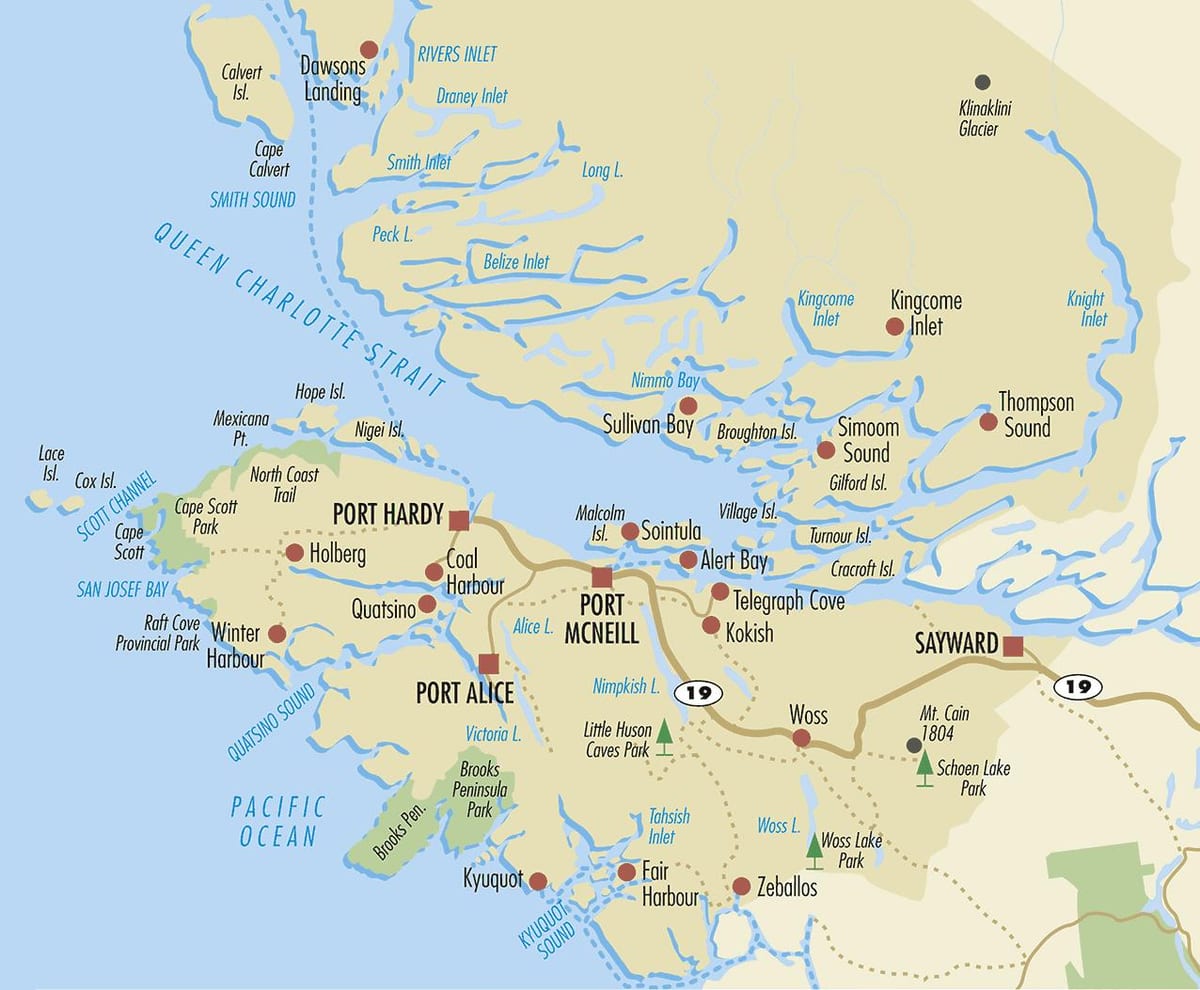 Harta north vancouver island