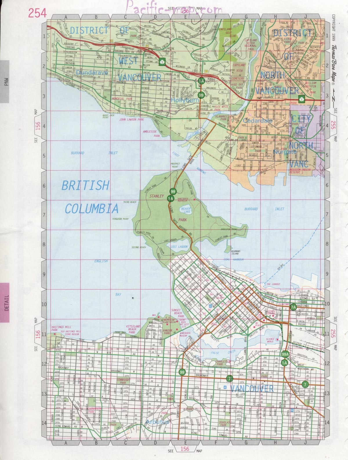 Harta north vancouver pe strada