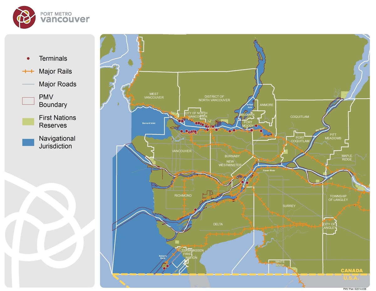 Harta port metro vancouver