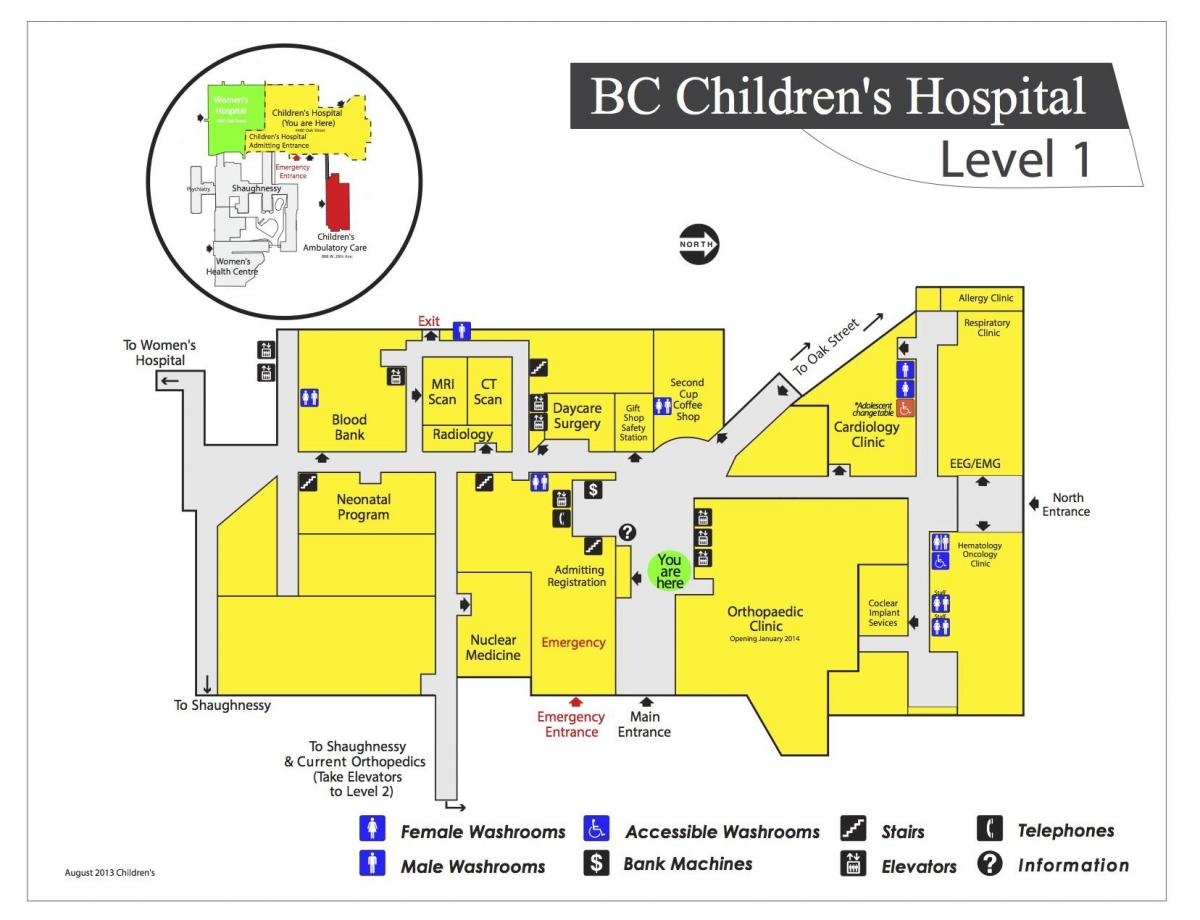 Harta de la spitalul de copii din vancouver