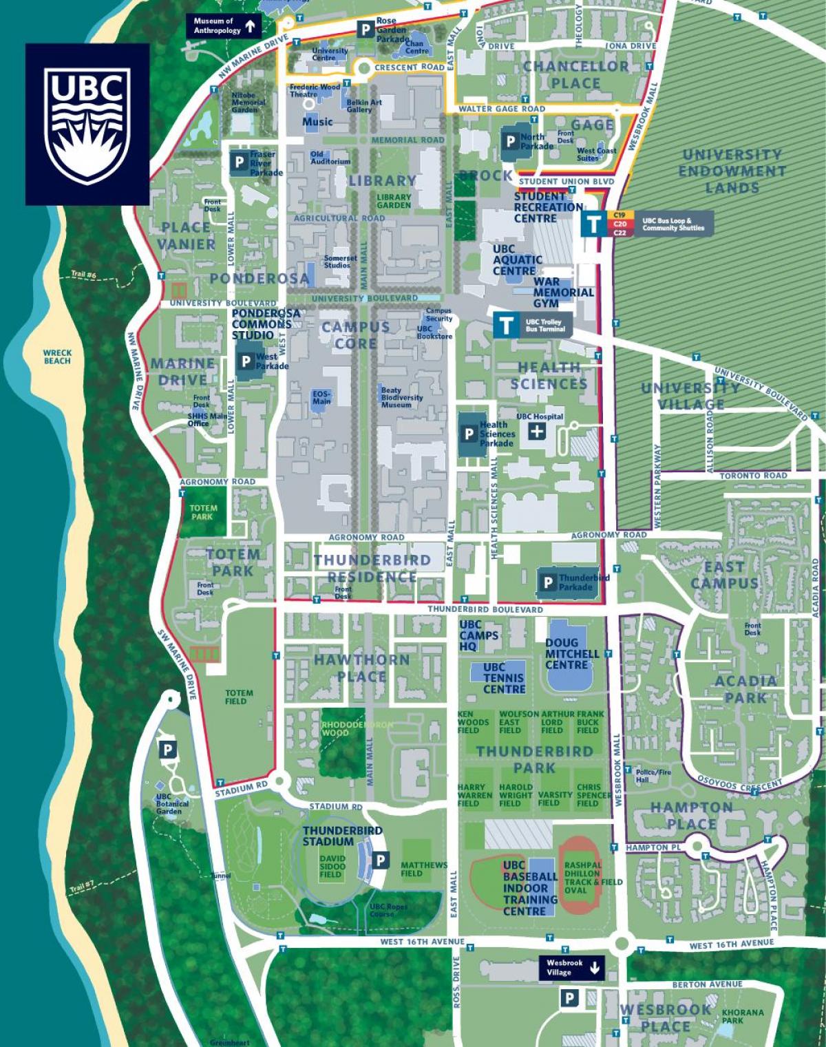 ubc vancouver campus hartă