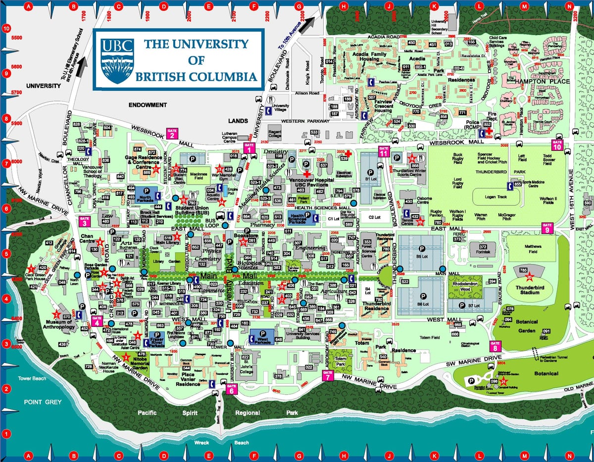 Harta de la universitatea british columbia