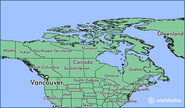 harta din canada arată vancouver
