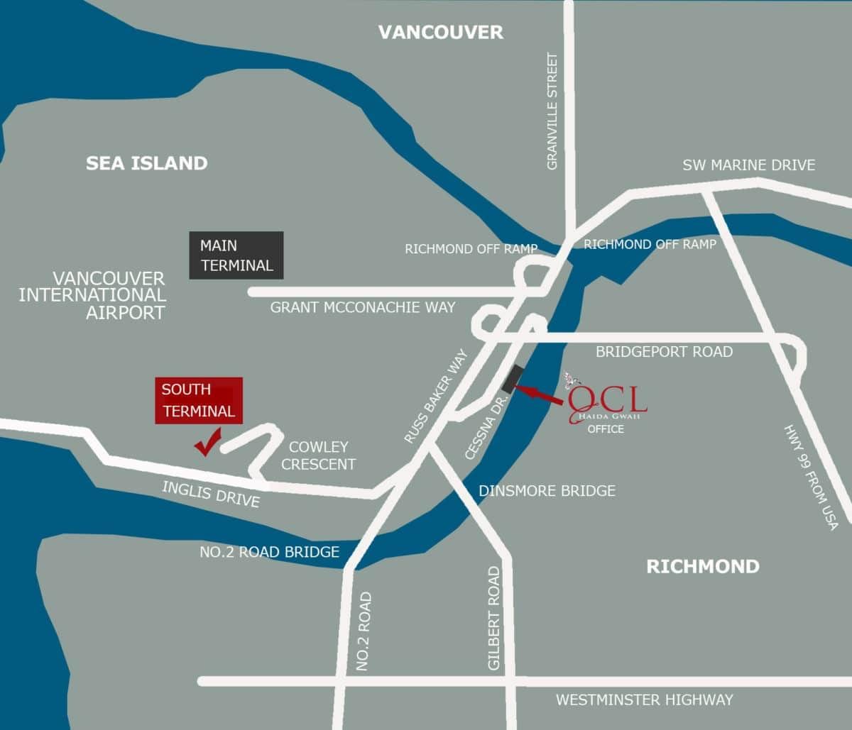 Harta vancouver airport locație