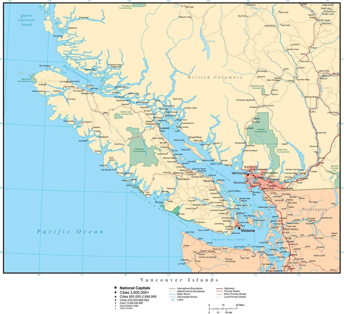 Harta vancouver vector