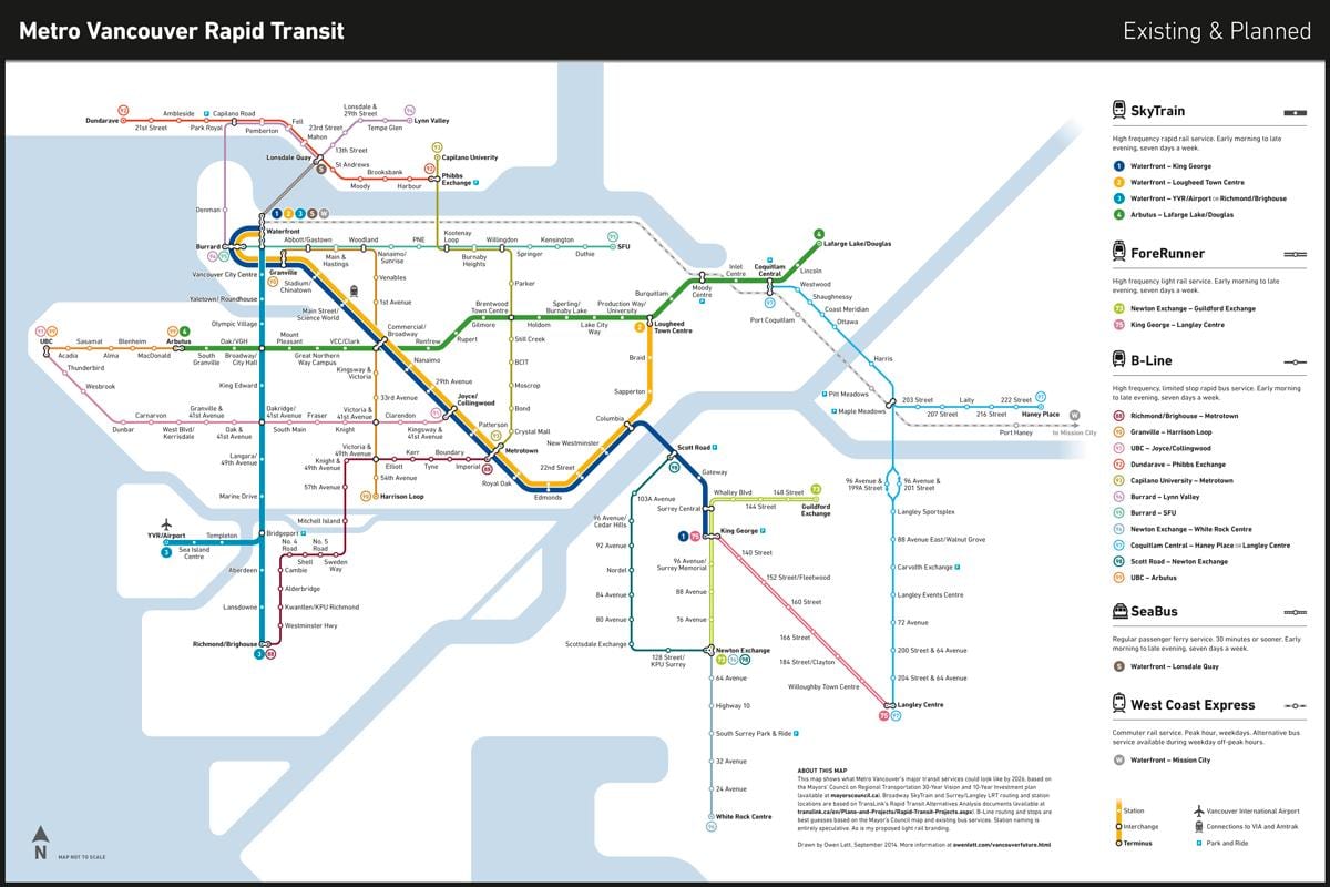 vancouver linii de autobuz hartă