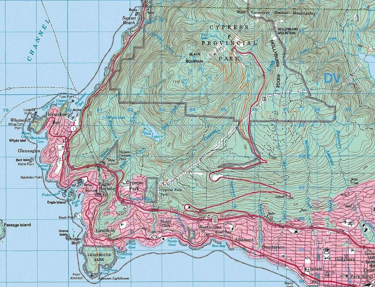 Harta vancouver topografice