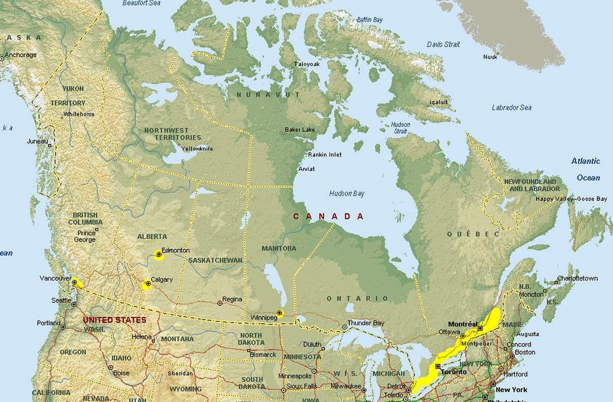 Harta vancouver de trecere a frontierei