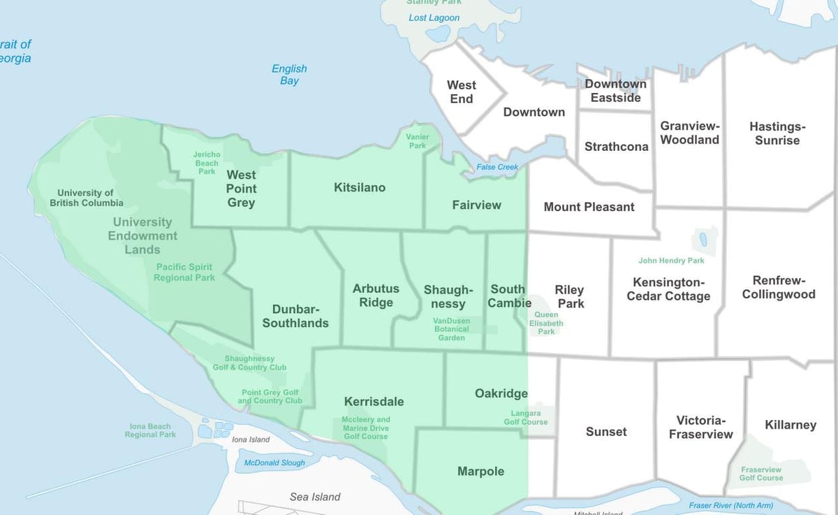 west vancouver vecinătate hartă