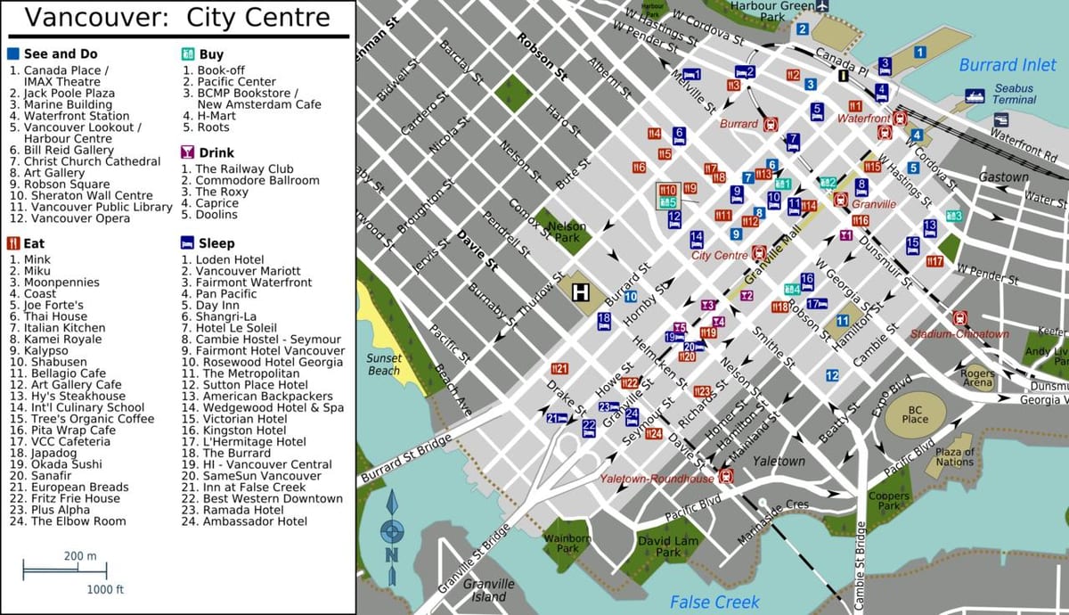yaletown vancouver arată hartă