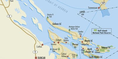 Canadian gulf islands hartă