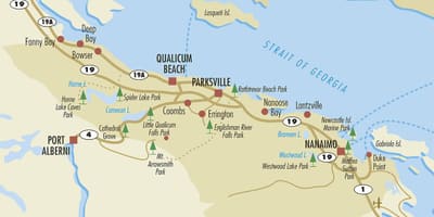Hartă din centrul vancouver island
