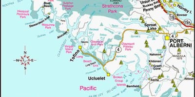 Harta de pe coasta de vest a canadei