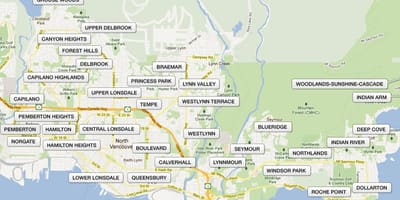 Harta districtul north vancouver 