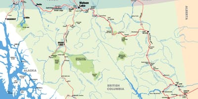 Harta de sud, columbia britanică