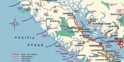 Camping insula vancouver arată hartă