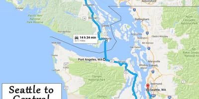 Insula Vancouver harta distantele de conducere