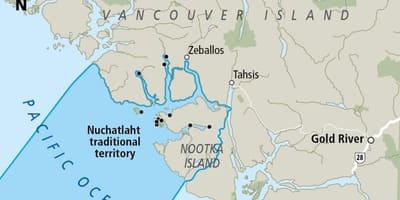 Harta insulei vancouver primele națiuni
