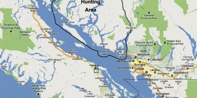 Harta insulei vancouver vânătoare