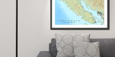 Harta insulei vancouver wall