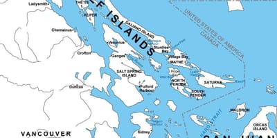 Harta de nord gulf islands 