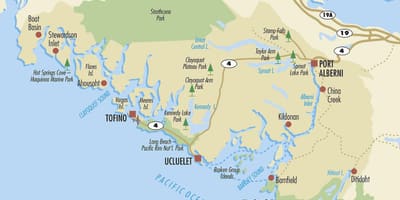Harta ucluelet insula vancouver