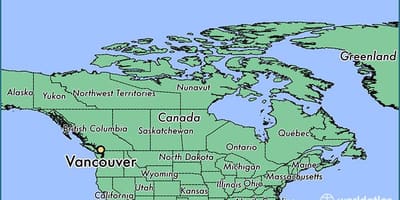 Harta din canada arată vancouver