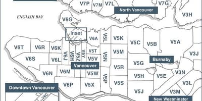 Insula Vancouver coduri postale hartă