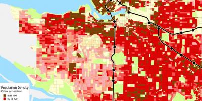 Vancouver densitatea populației hartă
