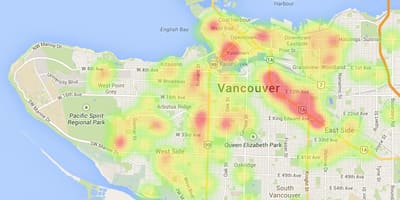 Harta de căldură vancouver
