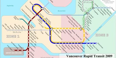 Publice de tranzit, vancouver arată hartă