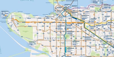 Harta vancouver rute de autobuz