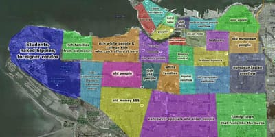 Harta vancouver și zonele înconjurătoare