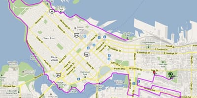 Orașul vancouver bicicleta hartă