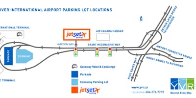 Vancouver airport parcare hartă